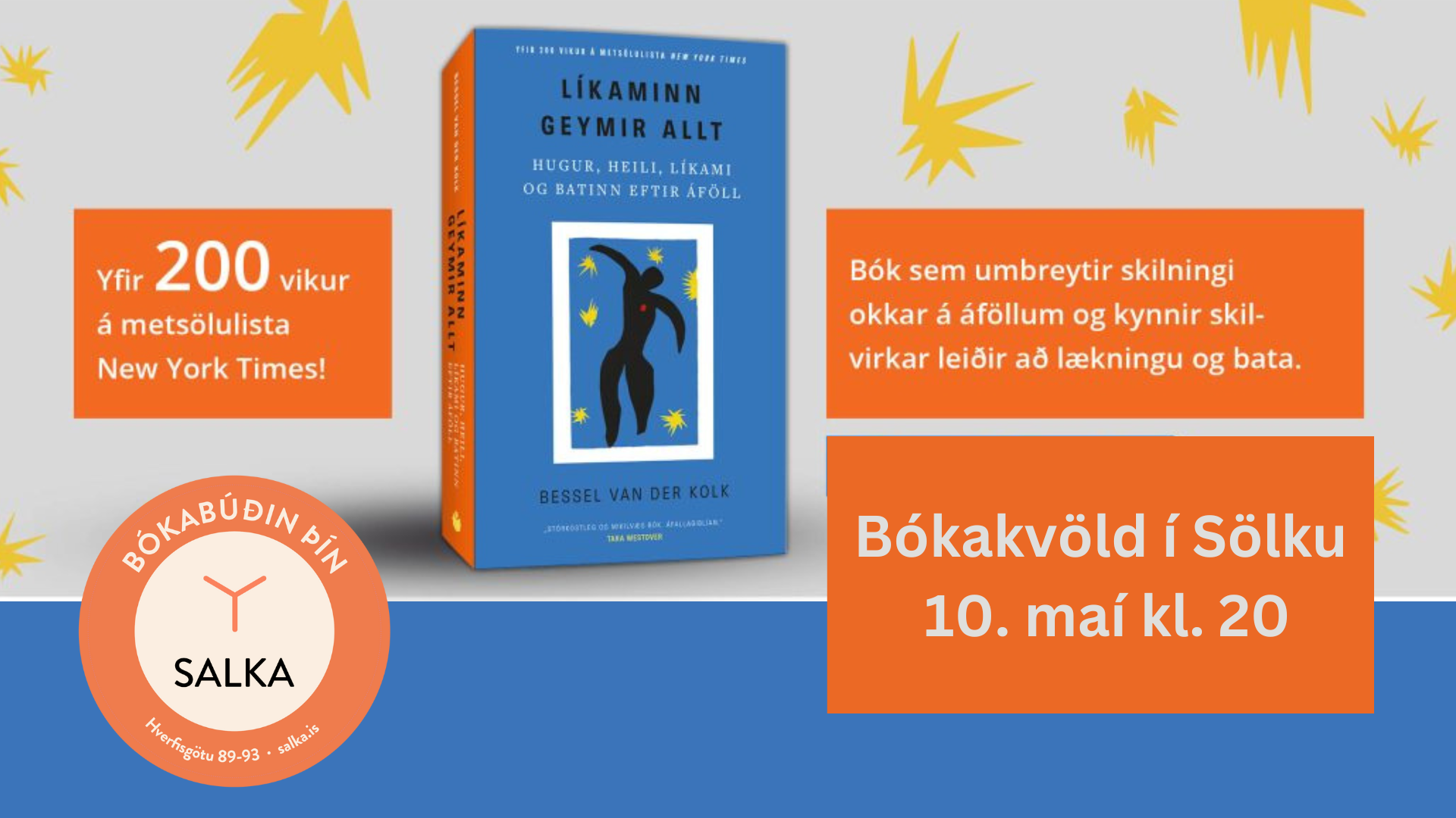 Bókakvöld - Líkaminn geymir allt