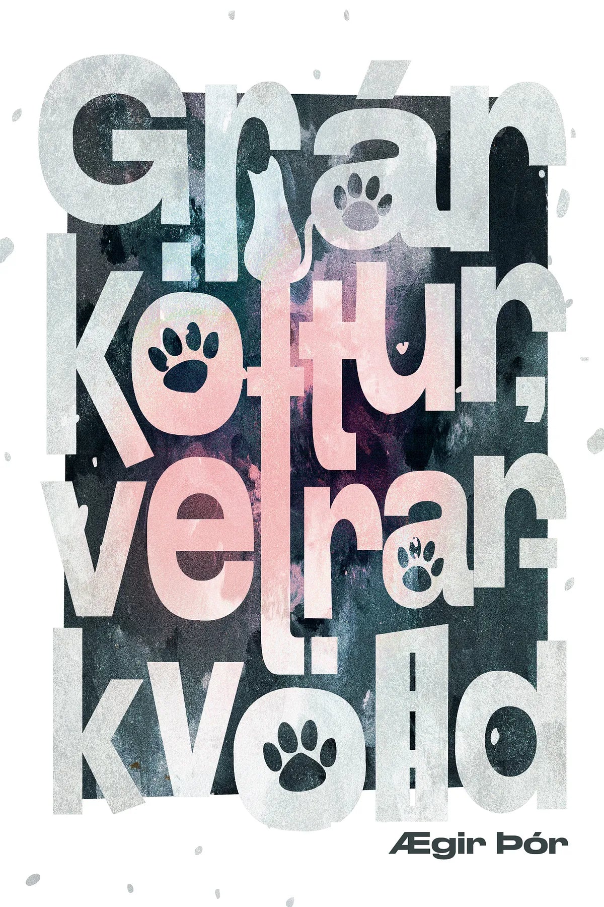 Grár köttur, vetrarkvöld e. Ægi Þór