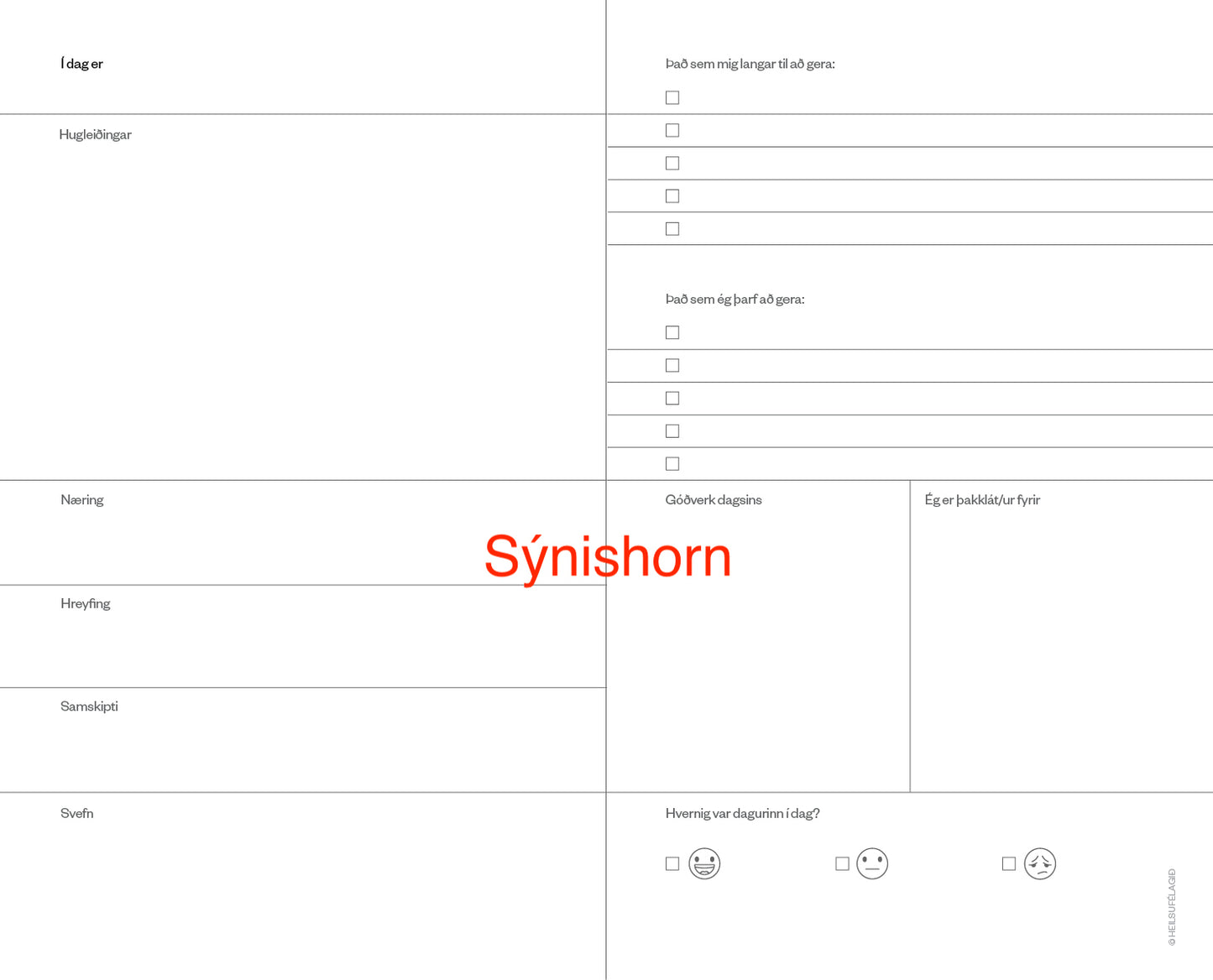 Lífsgæðadagbókin