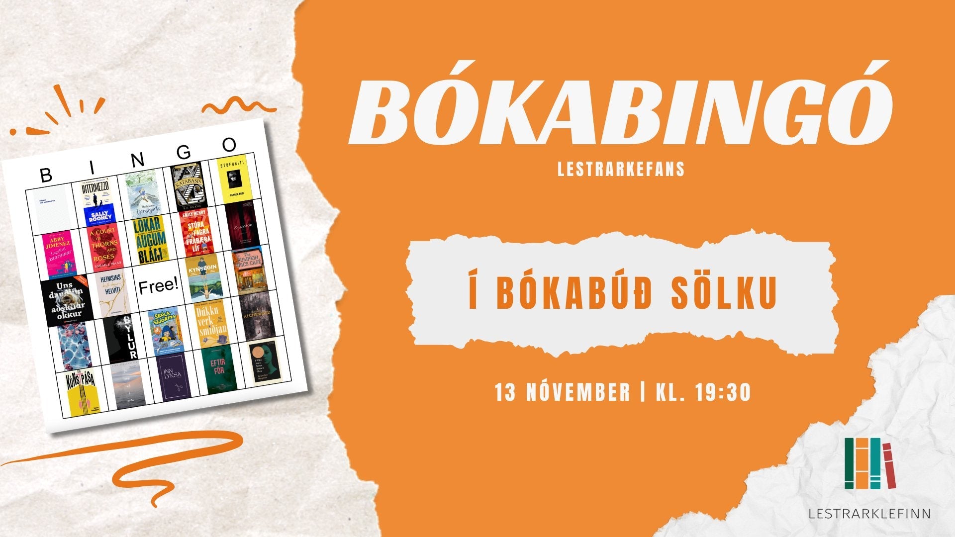 Bókabingó Lestrarklefans
