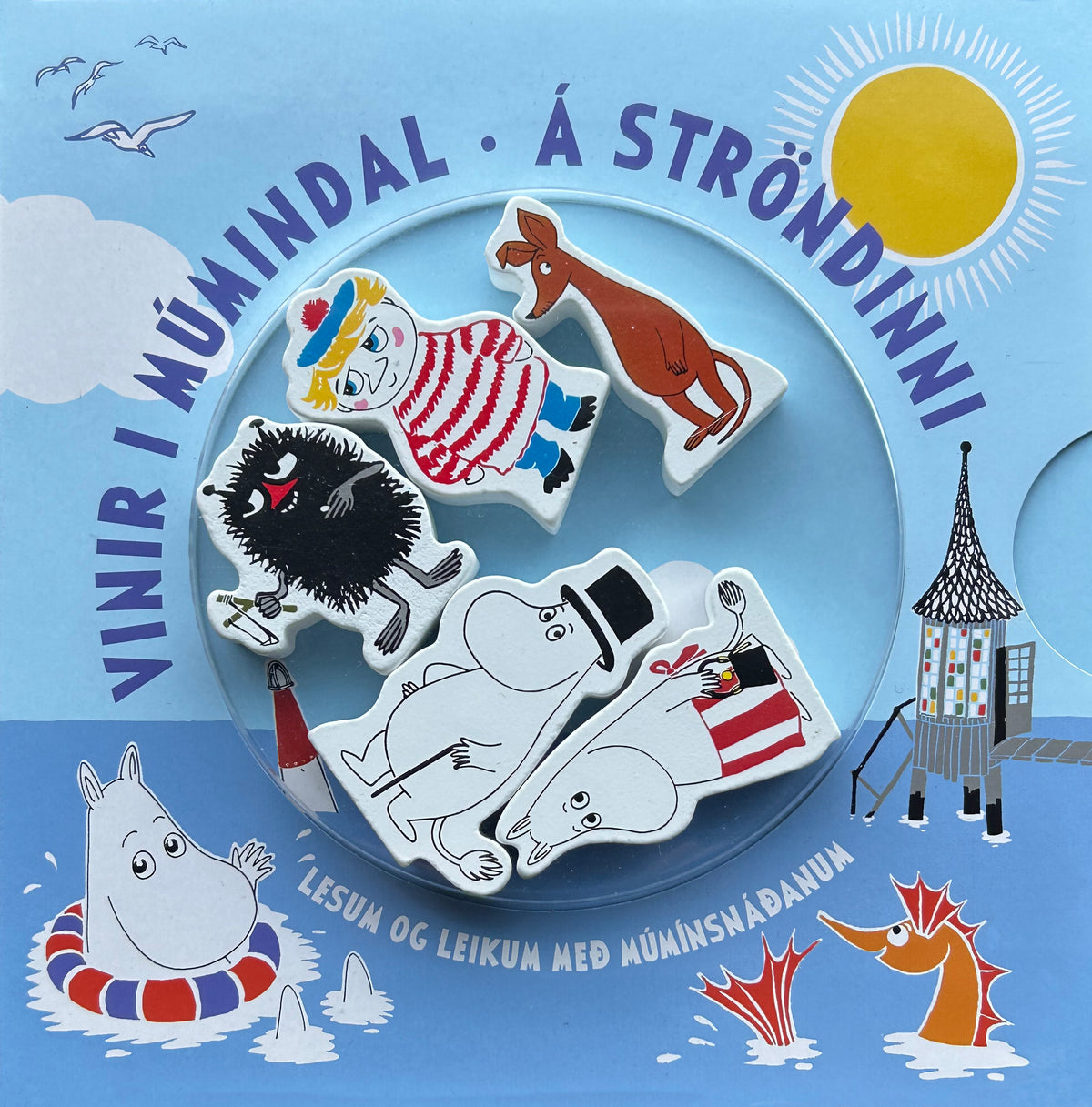 Vinir í Múmíndal: Á ströndinni - Bók + tréleikföng
