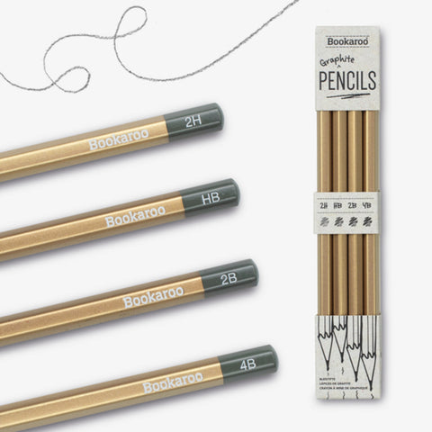 Graphite Pencils Gold - Bookaroo