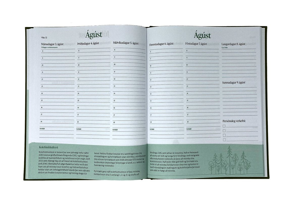 Dagbók með fróðleik um sjálfbærni - 2026