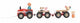 Traktor með tveimur kerrum
