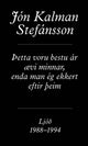 Þetta voru bestu ár ævi minnar - ljóð Jóns Kalman
